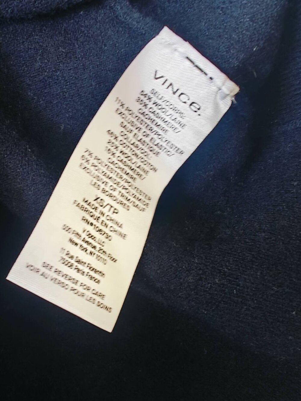 NWT Vince Wool & Cashmere-Blend Tipped Half-Moon Cardigan - Picture 8 of 8